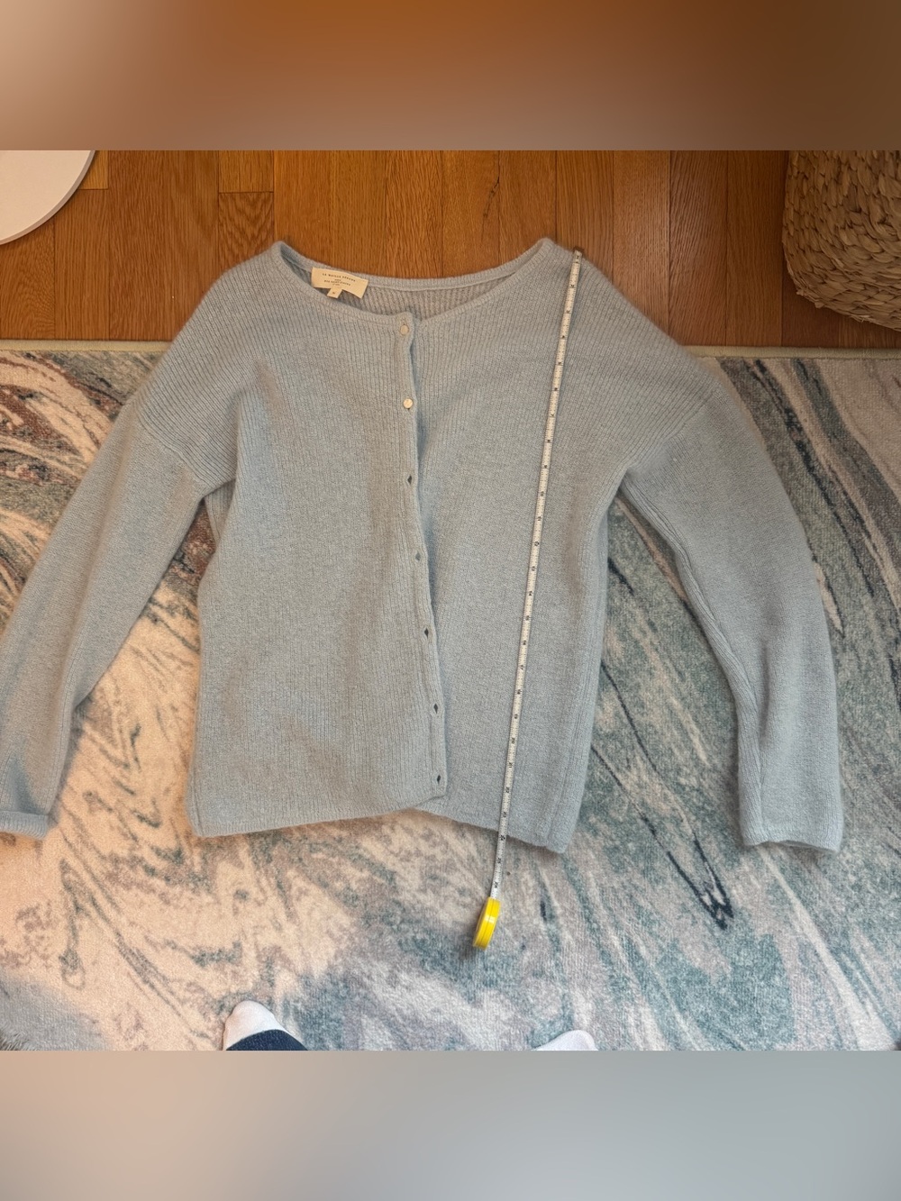 Sezane gaspard light blue cardigan sweater in mohair and alpaca size medium - Picture 4 of 6
